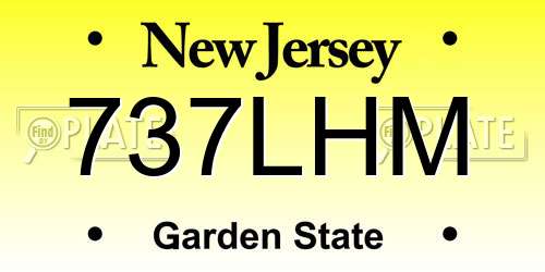 737LHM New Jersey License Plate