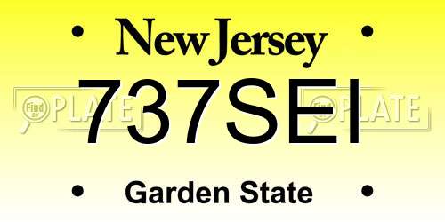 737SEI New Jersey License Plate