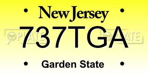 737TGA New Jersey License Plate