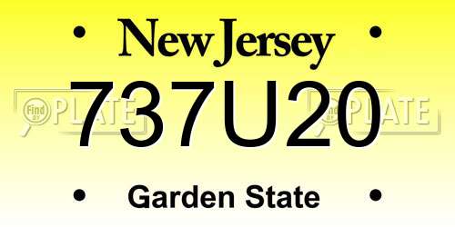 737U20 New Jersey License Plate