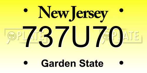 737U70 New Jersey License Plate