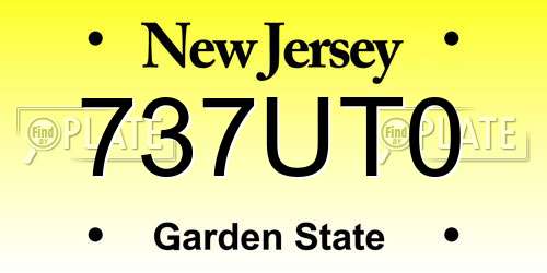 737UT0 New Jersey License Plate