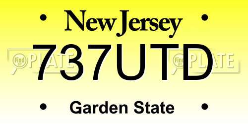737UTD New Jersey License Plate