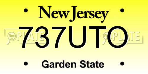 737UTO New Jersey License Plate