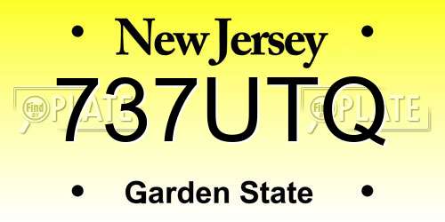 737UTQ New Jersey License Plate
