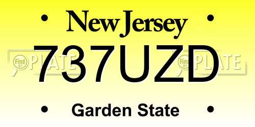 737UZD New Jersey License Plate