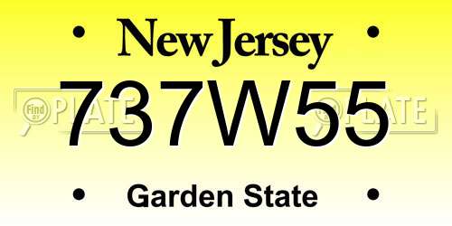 737W55 New Jersey License Plate