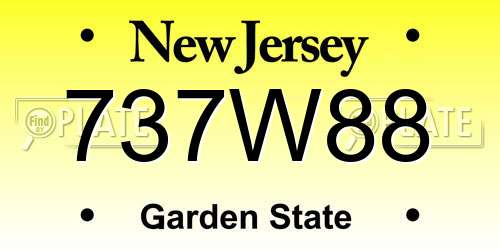 737W88 New Jersey License Plate