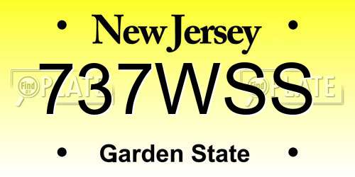 737WSS New Jersey License Plate