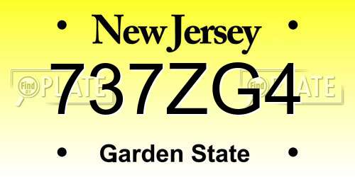 737ZG4 New Jersey License Plate