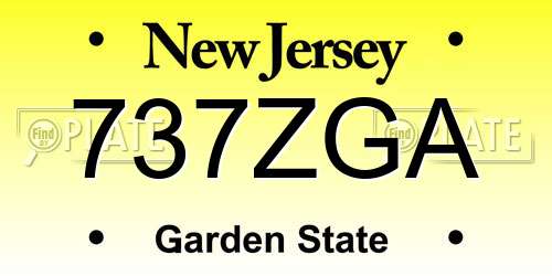 737ZGA New Jersey License Plate