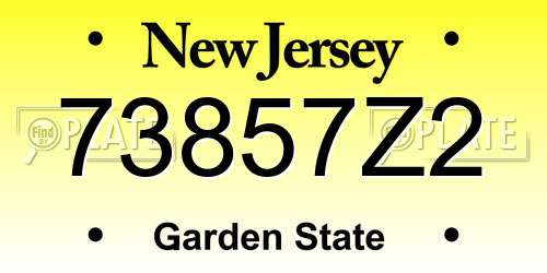 73857Z2 New Jersey License Plate