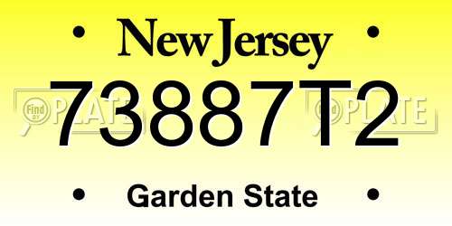 73887T2 New Jersey License Plate