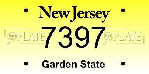 7397 New Jersey License Plate