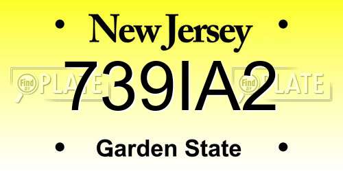 739IA2 New Jersey License Plate