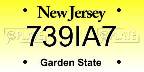 739IA7 New Jersey License Plate