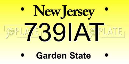 739IAT New Jersey License Plate