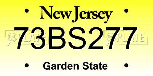 73BS277 New Jersey License Plate