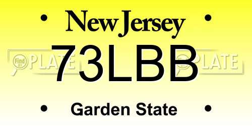 73LBB New Jersey License Plate