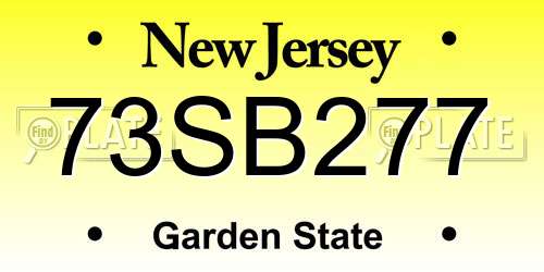 73SB277 New Jersey License Plate
