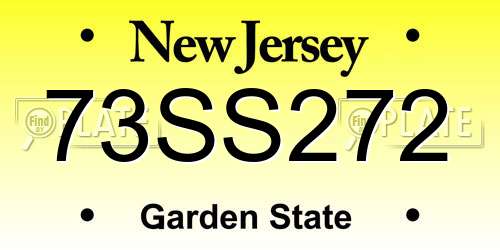 73SS272 New Jersey License Plate