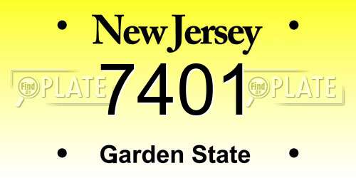 7401 New Jersey License Plate