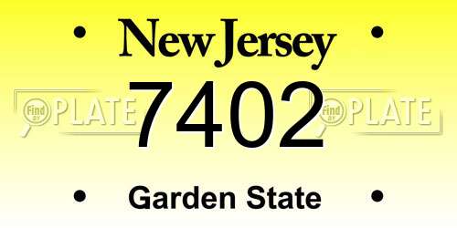 7402 New Jersey License Plate