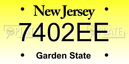 7402EE New Jersey License Plate