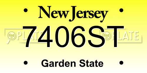 7406ST New Jersey License Plate