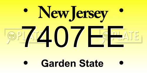 7407EE New Jersey License Plate