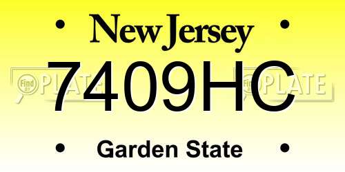 7409HC New Jersey License Plate