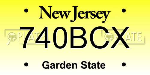 740BCX New Jersey License Plate
