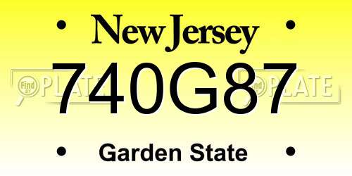 740G87 New Jersey License Plate
