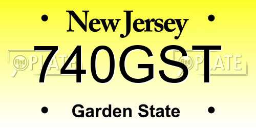 740GST New Jersey License Plate