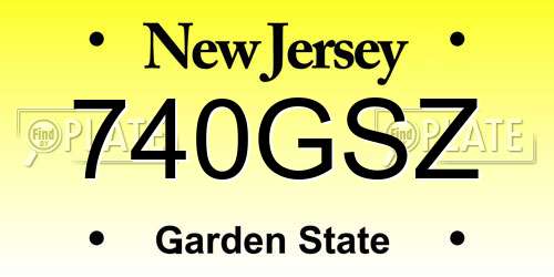 740GSZ New Jersey License Plate