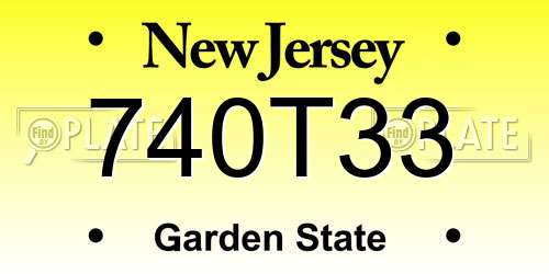 740T33 New Jersey License Plate