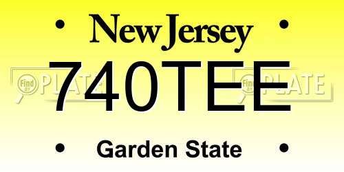 740TEE New Jersey License Plate