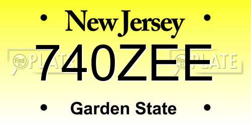 740ZEE New Jersey License Plate