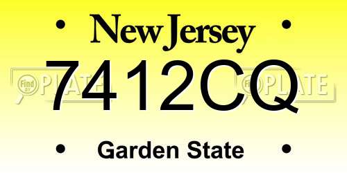 7412CQ New Jersey License Plate