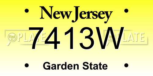 7413W New Jersey License Plate