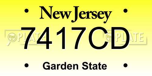 7417CD New Jersey License Plate