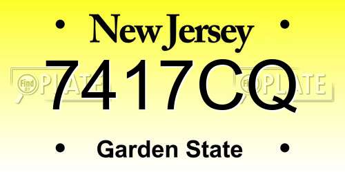 7417CQ New Jersey License Plate