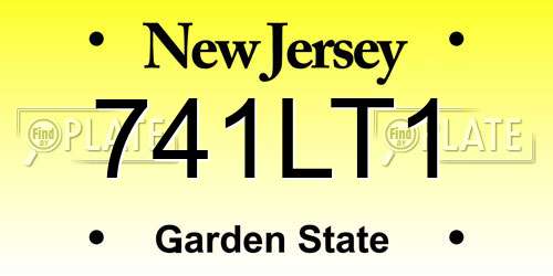 741LT1 New Jersey License Plate