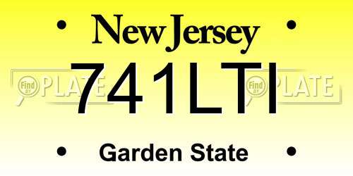741LTI New Jersey License Plate