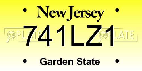 741LZ1 New Jersey License Plate