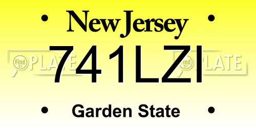 741LZI New Jersey License Plate