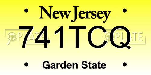 741TCQ New Jersey License Plate