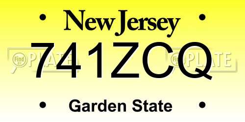 741ZCQ New Jersey License Plate