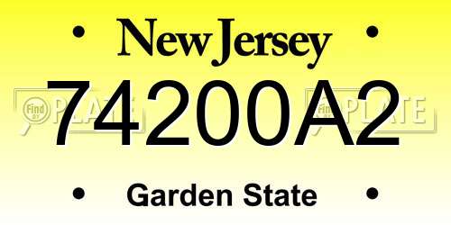 74200A2 New Jersey License Plate