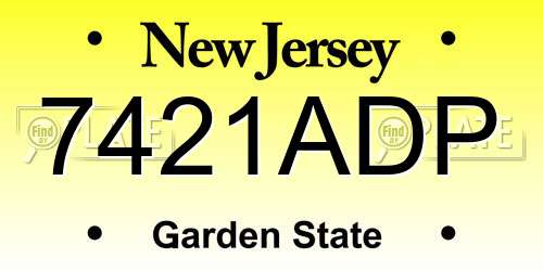 7421ADP New Jersey License Plate